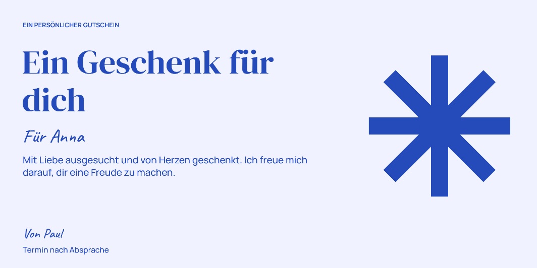 Wunschgutschein „Deine Idee. Dein Geschenk.“ als personalisiertes Beispiel