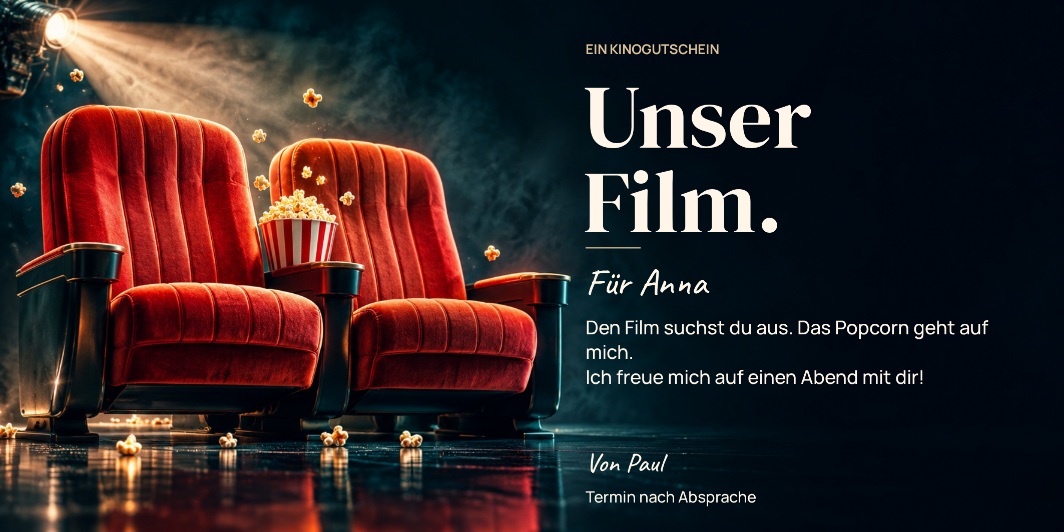 Beispiel eines persönlichen Kinogutscheins