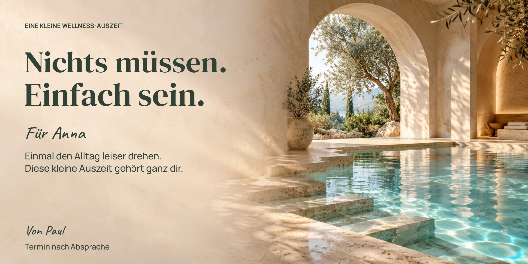 Beispiel eines persönlichen Wellnessgutscheins